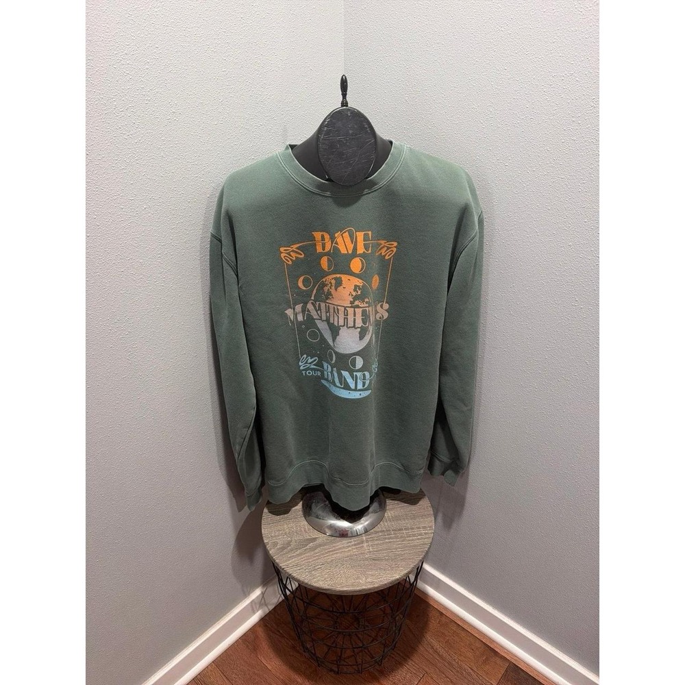 Dave Matthews Band Tour Sweatshirt Pullover 2023 Green Large